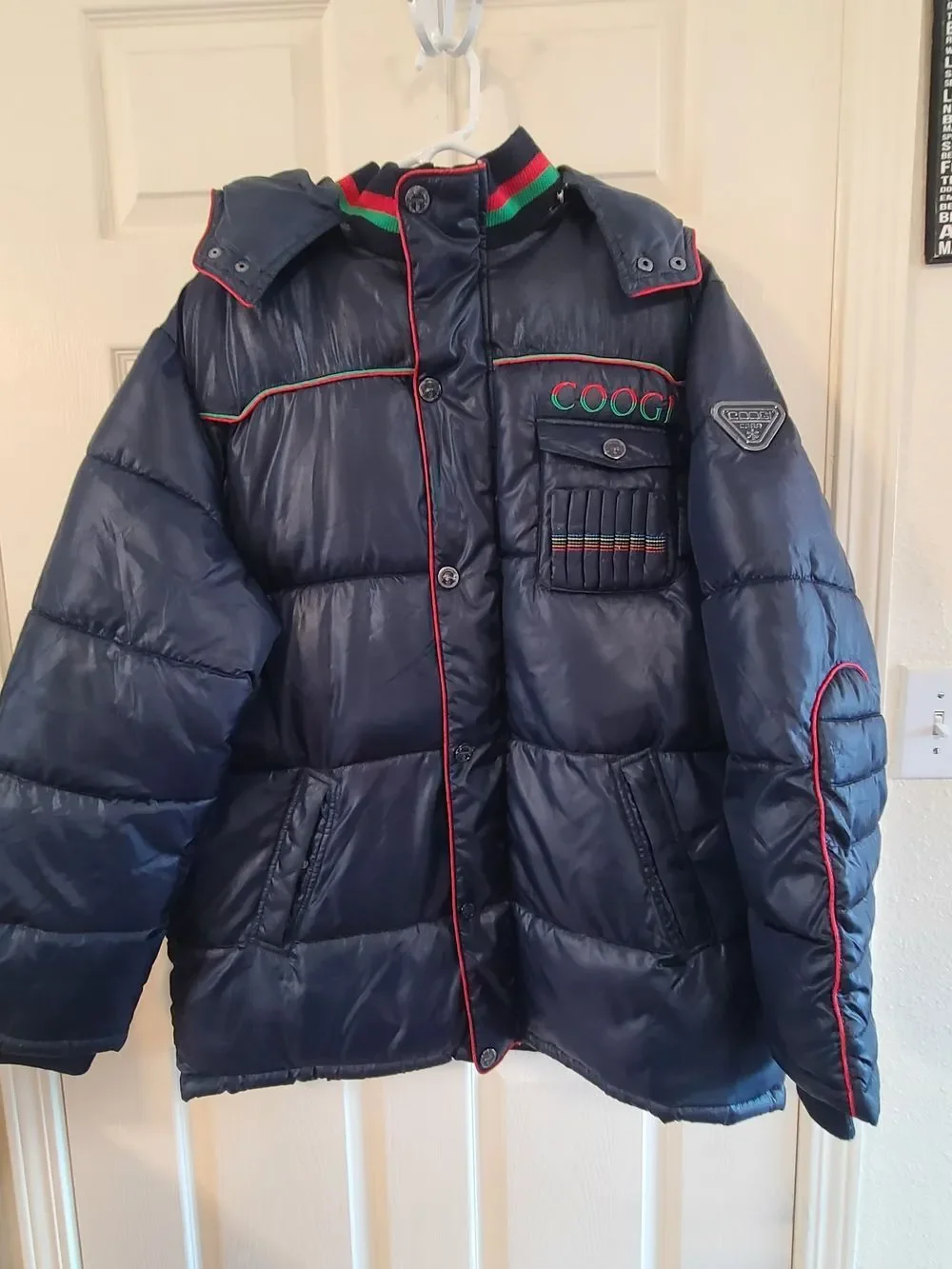 Coogi Y2K Navy Puffer Jacket Size XL